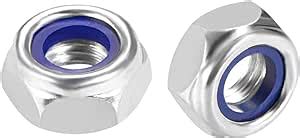 Uxcell M10 X 1 5mm Nylon Insert Hex Lock Nuts Carbon Steel White Zinc