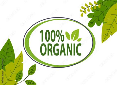 Natural Product 100 Organic Poster Or Banner Eco Friendly Concept