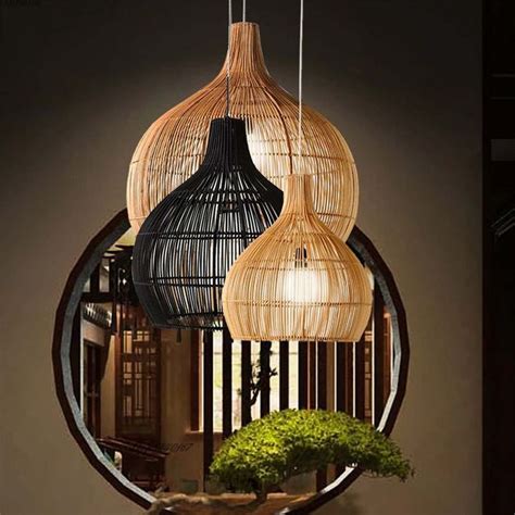 Rattan Pendant Light Rattan Lamp Shade Hand Woven Rattan Hanging Lamp