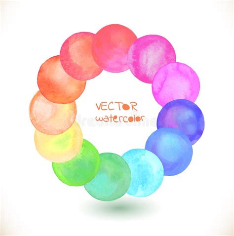 Vector Set Rainbow Watercolor Circles Stock Illustrations Vector