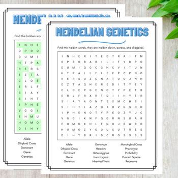 Genetics Word Search Puzzle Biology Review Day Tpt