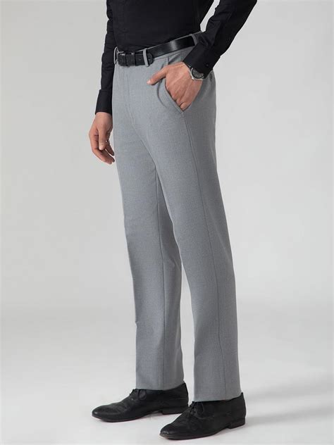 4-Way Stretch Formal Trousers in Light Grey- Slim Fit