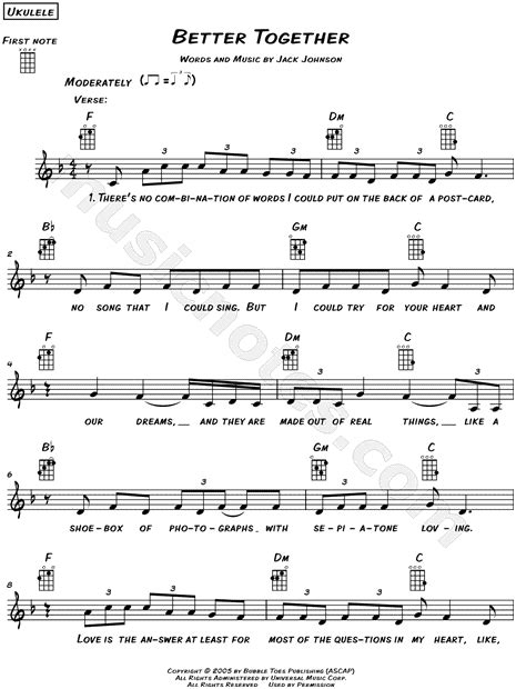 Jack Johnson Better Together Guitar Chords