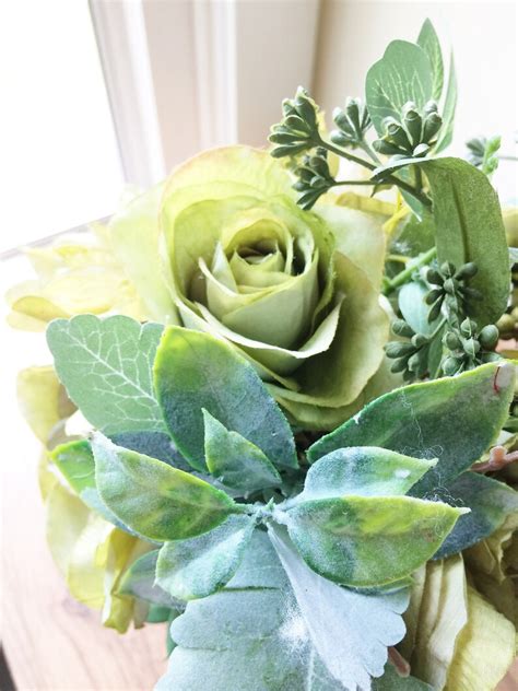 Green Dahlia Flower Arrangement Silk Floral Centerpiece Fall | Etsy