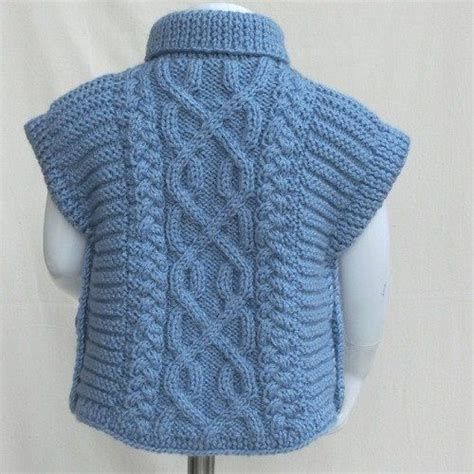 Pull Poncho Tunique Taille 12 18 Mois Tricot Point Irlandais Enfant