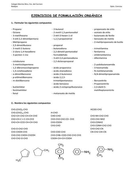 Ejercicios Química Del Carbono