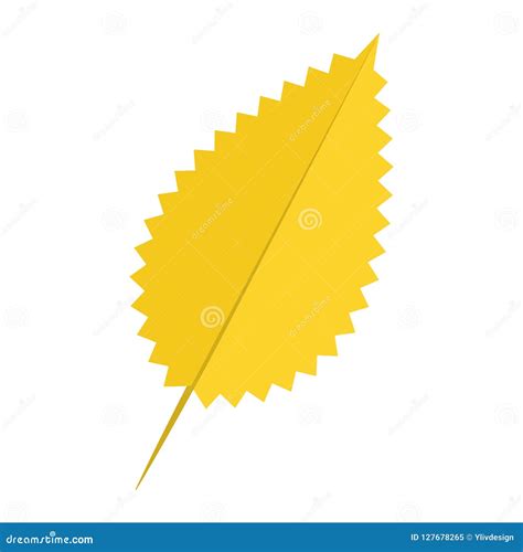 Icono Amarillo De La Hoja Estilo Plano Ilustración del Vector