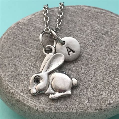 Bunny Necklace Bunny Charm Animal Necklace Personalized Etsy