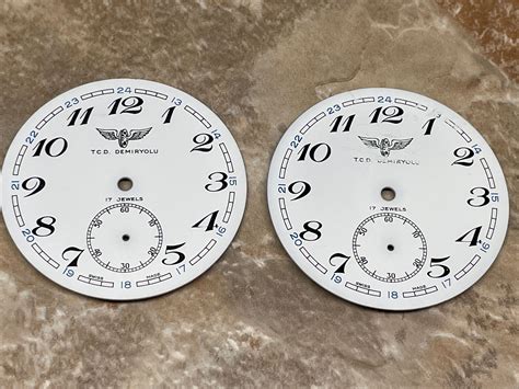 LOT OF 2 TCD DEMIRYOLU POCKET WATCH DIALS 43 00 Mm Diameter EBay