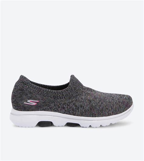 Buy Skechers Go Walk 5 Sparkling Round Toe Slip On Shoes In Black