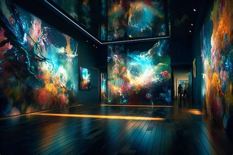 Premium Photo | Immersive interactive digital art installations blur ...