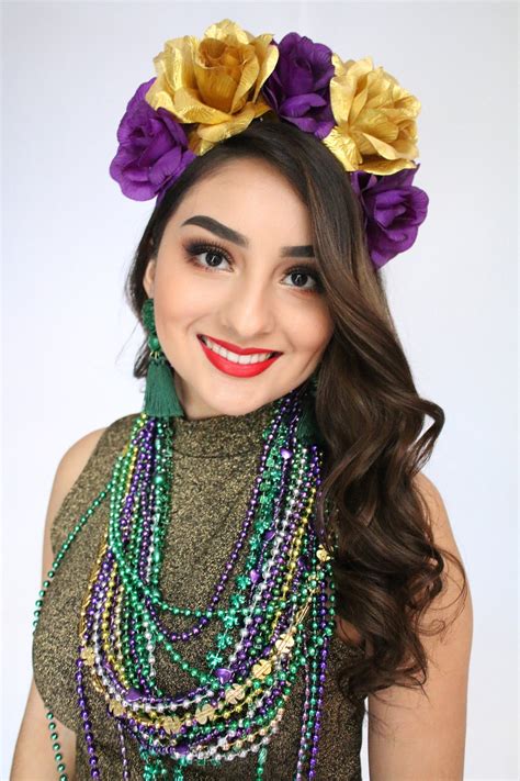 Mardi Gras Flower Crown New Orleans Crown Mardi Gras Bachelorette Purple Green Gold Headband New