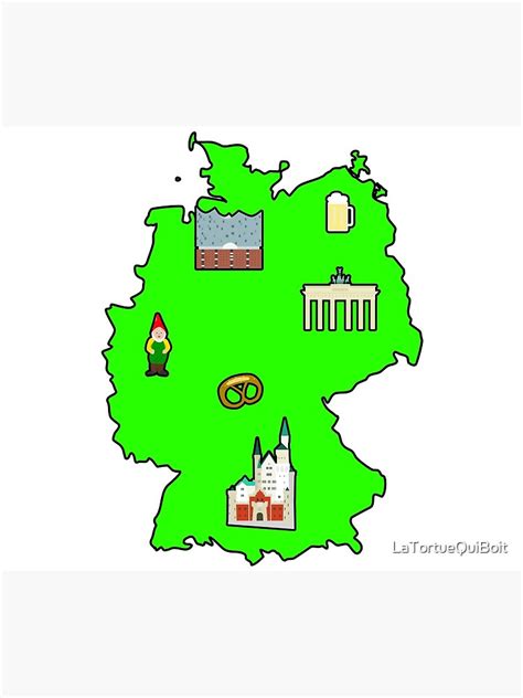 "Germany travel map - Tourist attractions" Poster by LaTortueQuiBoit ...