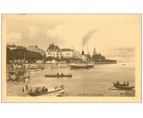 Carte Postale Ancienne Evian Les Bains Le Port Collection Source