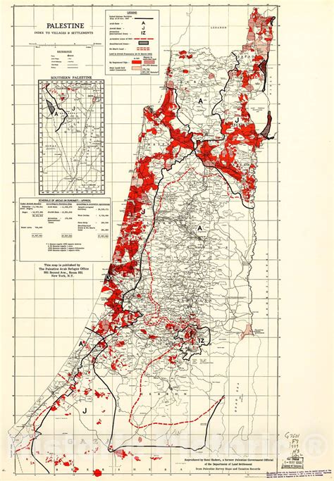 Historic 1949 Map - Palestine. | Palestina, Mappe, Mappa