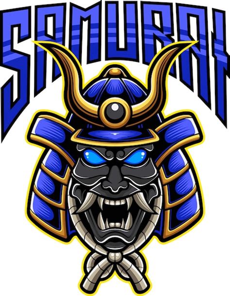 Vektor illustration der samurai maskottchen logo vorlage für esport