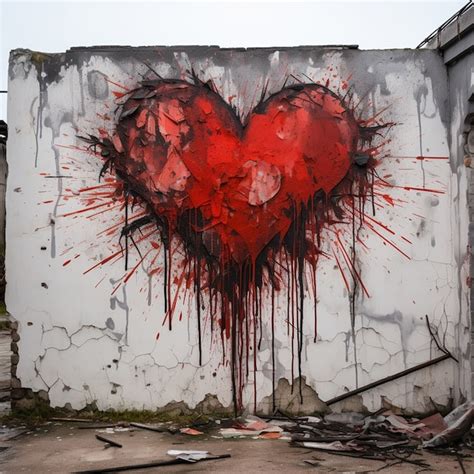 Arte de graffiti en forma de corazón Foto Gratis