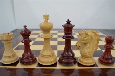 4 5 Luxury Staunton Bud Rosewood Boxwood Chess Pieces Etsy