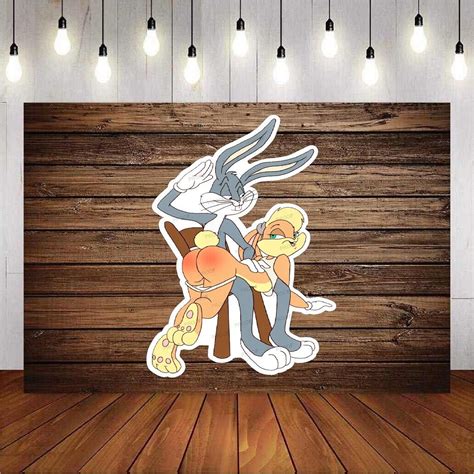 LOONEY TUNES Bugs Bunny Spanking SEXY Lola Bunny Sticker UV Laminated