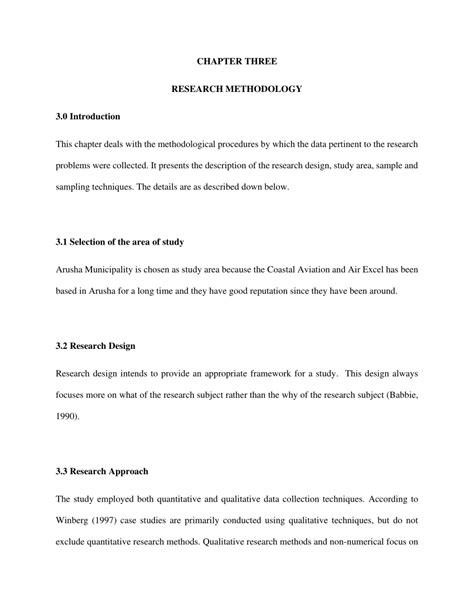 Pdf Chapter Three Research Methodology 30 Introduction