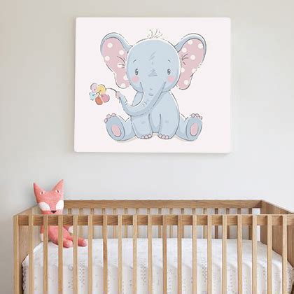 Cuadros Bebés y Recién Nacidos elefante bebe azul