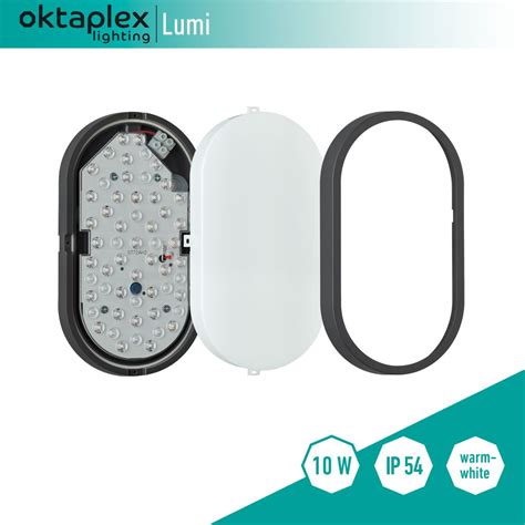 Led Kellerleuchte Anthrazit Ip Ovalleuchte Von Oktaplex