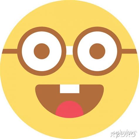 Nerd Face Innocent Face Emoji Emoticon Canvas Prints For The Wall