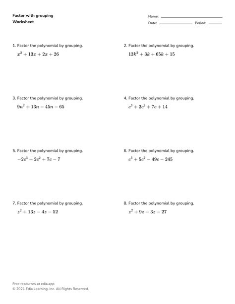 Free Algebra 2 Factoring Trinomials Worksheet Download Free Algebra 2