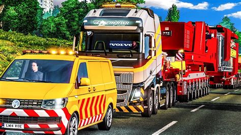 Ets Schwerlast Transport Tonnen Trafo Auf Achsen Euro Truck