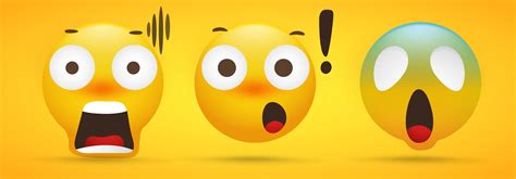 Emoji collection that shows extreme shock in yellow background 622749 ...