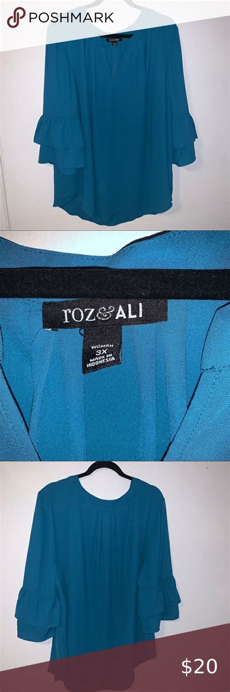 Spotted While Shopping On Poshmark Roz Ali Teal Blouse Sz 3X