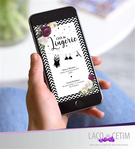Convite Digital Chá de Lingerie Elo7 Produtos Especiais