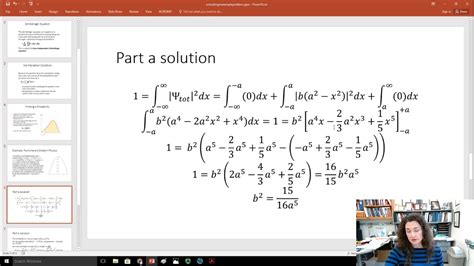 Example Problem Using Wavefunctions And Schrodinger Equation Youtube