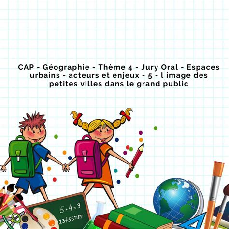 CAP Géographie Thème 4 Jury Oral Espaces urbains acteurs et