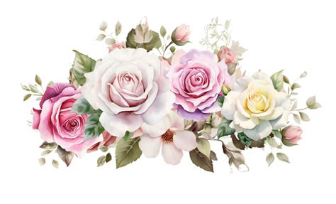 Aquarelle Rose Des Roses Transparent Png Png