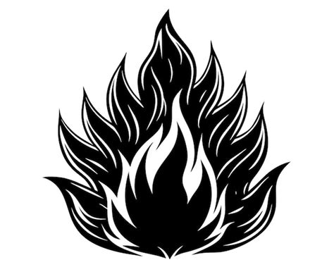 Premium Vector | A black and white drawing of a black fire