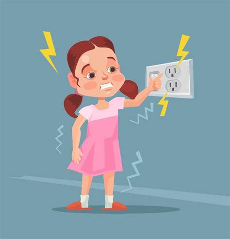 Premium Vector Little Girl Touching Covered Socket