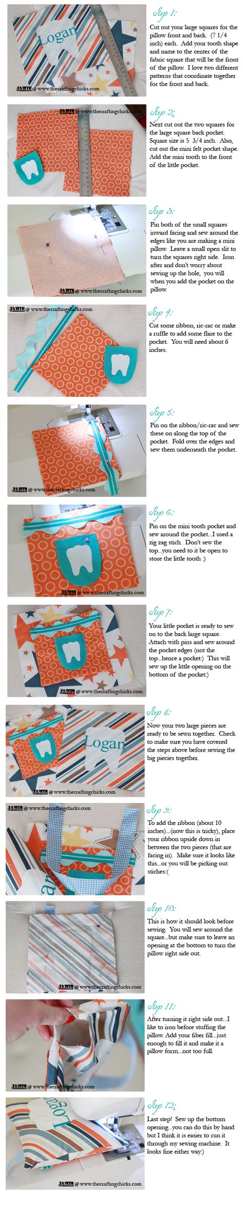 Tooth Fairy Pillow and Free Printable Pattern - The Crafting Chicks