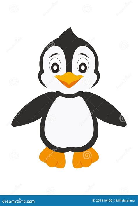 Pinguim De Desenho Animado Pinguim Sorridente Isolado Em Fundo Branco