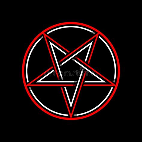 O Símbolo Isolado Pentagram Do Ocultismo Do Vetor Protagoniza No