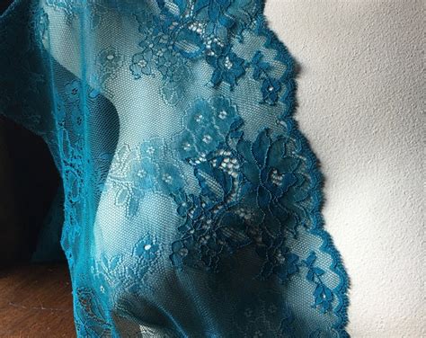 Teal Stretch Lace Wide For Lingerie Garments Headbands Str Etsy