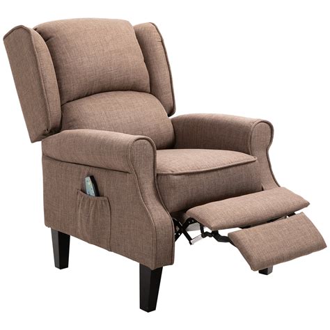 Homcom Heated Vibrating Massage Recliner Chair Linen Fabric