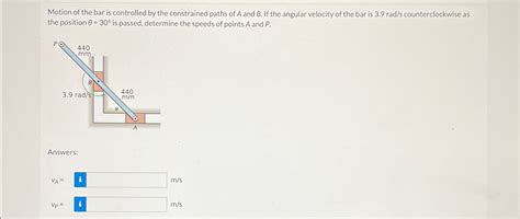 Solved Motion Of The Bar Is Controlled By The Constrained Chegg