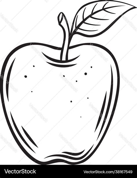 Red Apple Fruit Outline Icon Royalty Free Vector Image