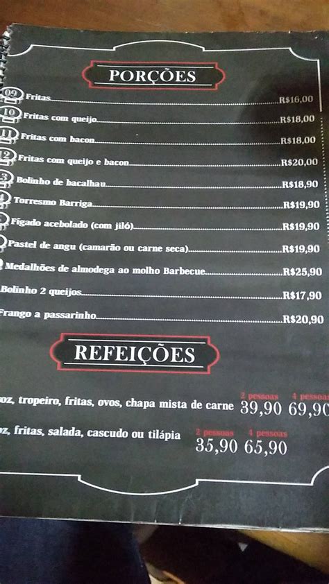 Menu Em Restaurante Trem De Minas Belo Horizonte