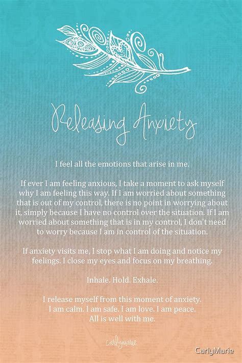 "Affirmation - Releasing Anxiety" by CarlyMarie | Redbubble