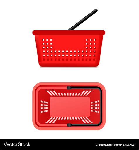 Two Views Of Supermarket Basket Royalty Free Vector Image