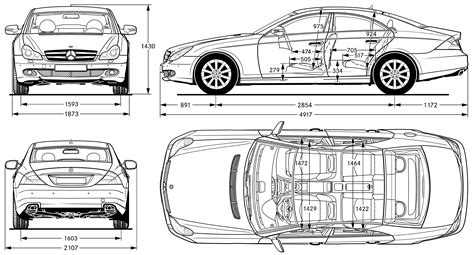 Mercedes Benz Cls Class W219 2004 Blueprint Download Free Blueprint For 3d Modeling