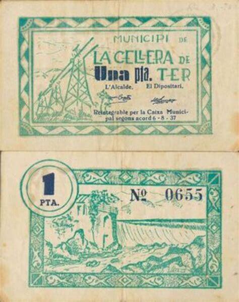 1 Peseta La Cellera De Ter Municipio De La Cellera De Ter Numista