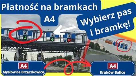 003 Autostrada A4 bramki płatność karta gotówka Katowice Kraków jak